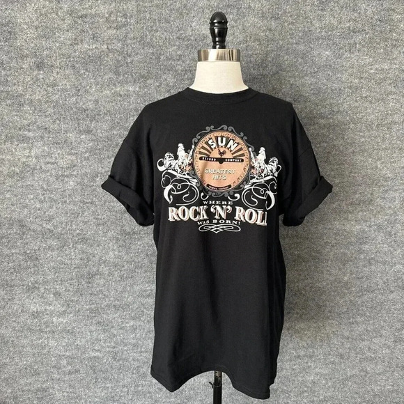 Sun Records Shirt Mens Large Black Unisex Rockabilly Memphis Rock N Roll Music - Picture 3 of 10